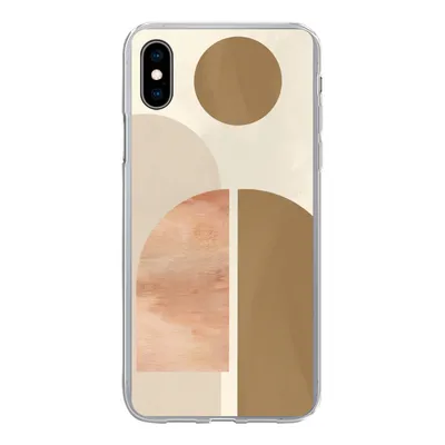 Produktbild von MuchoWow® Handyhülle Schutzhülle Hülle für iPhone Xs Rosa - Braun - Design Silikon Softcase Handy Hülle - Handytasche