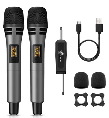 Produktbild von TONOR TW320 Funkmikrofon Kabellos Dynamisches Handmikrofon mit Nierencharakteristik 60m Reichweite 5 Kanäle für Karaoke Party Hochzeit und Konferenz