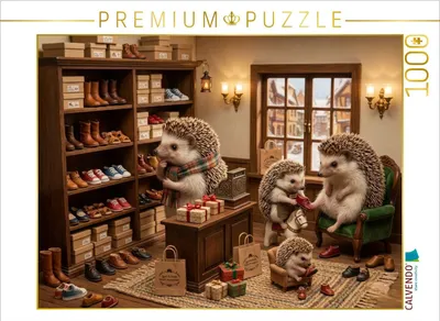 Produktbild von CALVENDO Puzzle Die kleine Igelschuhstube | 1000 Teile Lege-Größe 64x48cm Foto-Puzzle für glückliche Stunden