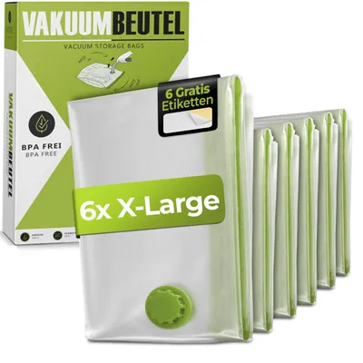 Immagine prodotto di Solidchoice - Sacchetti sottovuoto per abbigliamento - 6 pezzi, taglia XL (100x80 cm)