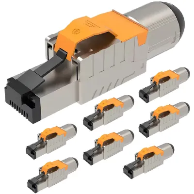 Produktbild von Netzwerkstecker Cat8 Cat8.1 RJ45 Stecker 8x Steckverbinder werkzeuglos geschirmt