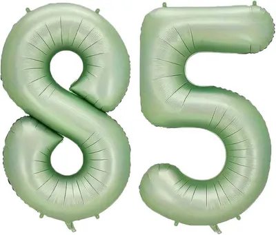 Imagen del producto de Globo número 85, tamaño XL, color verde, para fiesta de cumpleaños