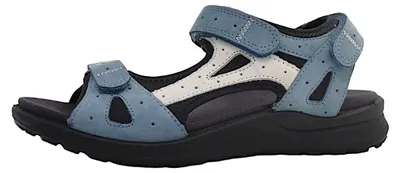Image de Sandales plates bleues pour femmes Legero, style décontracté