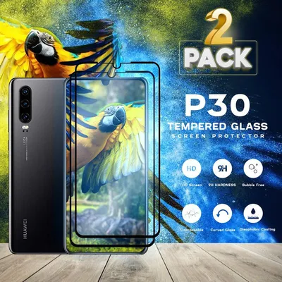 Produktbild von 2-Pack Huawei P30 Displayschutzfolie - Gehärtetes Glas 9H - Super Qualität 3D