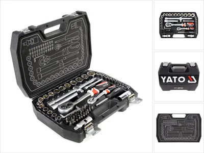 Zdjęcie produktu dla Yato Zestaw Kluczy 1/4" / 1/2" 72 Elem. Yt-38782