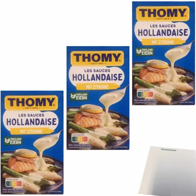 Produktbild von Thomy Les Sauce Hollandaise mit Zitrone 3er Pack (3x250ml Packung) + usy Block