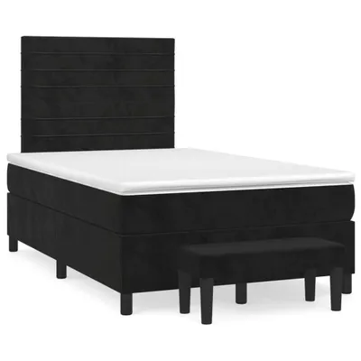 Obrázek produktu pro vidaXL Postel Boxspring s matrací Black 120x200 cm Velvet