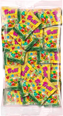 Produktbild von Trolli Wurrli Fruchtgummi Würmer 100x10g Beutel für Karneval oder Party, 1000g