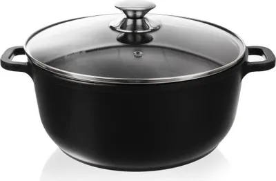 Produktbild von ORION Aluguss Kochtopf Topf mit Glasdeckel GRANIT 28 cm | 7 l Gas Induktion