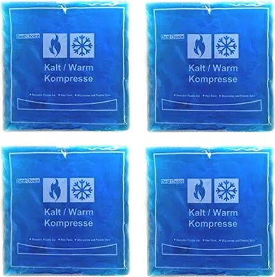 Produktbild von 4er Set Kalt Warm Gel Kompressen eckig 150g Wärmepads Kühlpads Gelkompresse