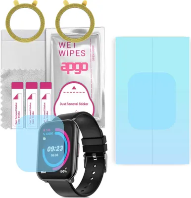Produktbild von apgo 2 Stück HD HQ FLEX Schutzfolie kompatibel mit Niceboy X-fit Watch 2 Smartwatch, Hydrogel Displayschutzfolie mit abgerundeten Rändern, Displayfolie zum gesamten Bildschirm