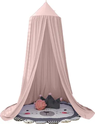 Produktbild von Baldachin für Kinderzimmer ohne Bohren | Betthimmel Babybett Mädchen | Betthimmel Hausbett | Canopy ,(Hell-Pink)