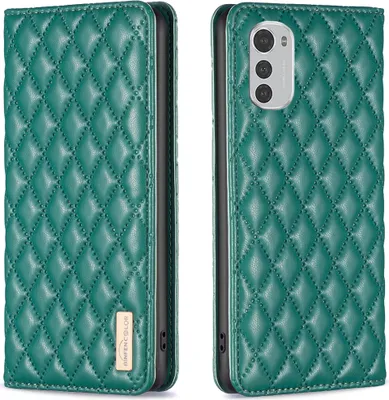 Obrázek produktu pro Pouzdro Moto E32, elegantní kožené flipové pouzdro ve stylu knihy se stojánkem pro Motorola Moto E32 4G Green