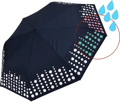 Produktbild von Taschenschirmregenschirm  Damen Auf-Zu-Automatik Farbwechsel Dunkelblau