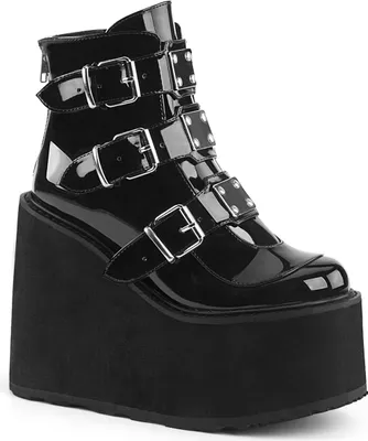 Produktbild von SWING-105 Damen Booties von DemoniaCult, Schwarz Lack , EU 36, US 6
