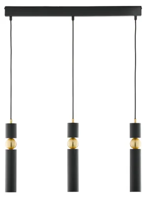 Immagine prodotto di Lampada a sospensione ALAS nero-oro 3xGU10x10W in metallo, dimensioni: 120x60x6 cm, IP20, Jupiter