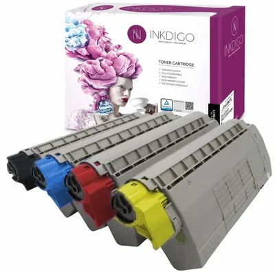 Produktbild von Inkdigo Tonerset 44318608-44318605 für OKI C710CDTN, C710DN, C710DTN, C710N – CMYK,, KI-generiertes Bild