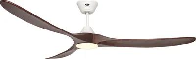 Obrázek produktu pro Energeticky úsporný stropní ventilátor s LED osvětlením a dálkovým ovládáním Eco Genuino-L matná bílá / ořech 180 cm