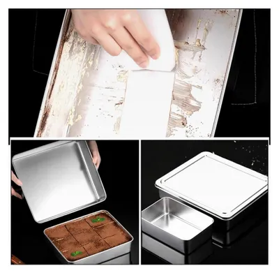 Produktbild von 2 Stück Edelstahl Kastenbackformen mit Antihaftbeschichtung, rechteckige Brotkastenform 13,5x10,5x5,5cm, wiederverwendbar für Toast und Kuchen
