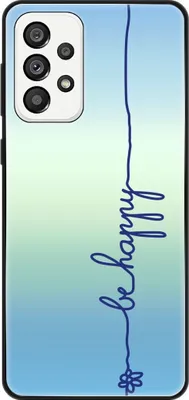 Produktbild von König Design Hülle kompatibel mit Samsung Galaxy A73 5G Kunststoff Soft Handyhülle - Handy Case Be Happy Blau