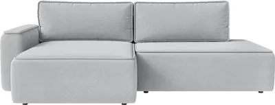 Produktbild von FEDVE Ecksofa Sarro aus Velvet mit Schlaffunktion, Silber