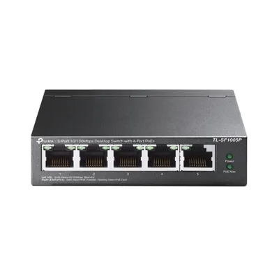 Productafbeelding van TP-Link TL-SF1005P, Onbeheerd, Fast Ethernet (10/100), Volledig duplex, Ondersteunt Power over Ethernet (PoE)