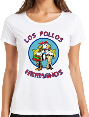 Zdjęcie produktu dla LOS POLLOS HERMANOS koszulka damska z kultowej serii fast food, biały, L