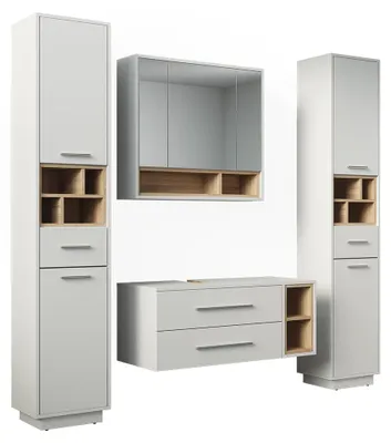 Imagen del producto de Conjunto de muebles de baño Vicco Beatrice Blanco/Sonoma 4 piezas, Model 71997