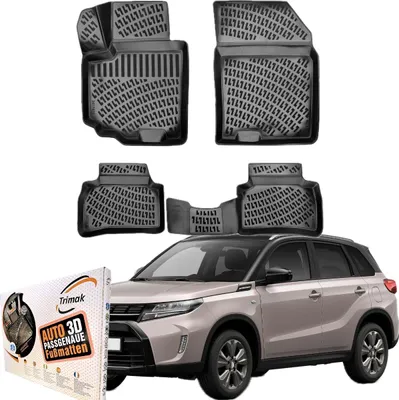 Produktbild von Trimak Autofußmatten kompatibel mit Suzuki Vitara (Typ LY) ab 2015 Auto Allwetter Gummimatten