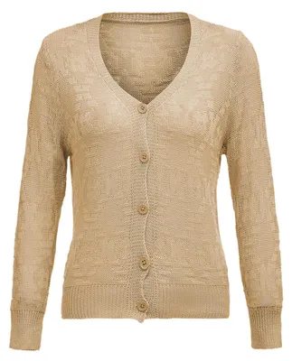 Produktbild von AODA damen strickjacke - hellbeige, XS/S