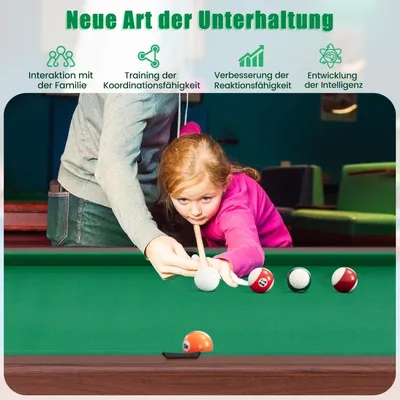 Obrázek produktu pro Dřevěný kulečníkový stůl s příslušenstvím, 122 cm - Green Felt