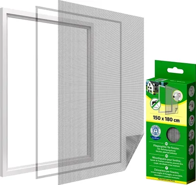 A window screen kit with its packaging.