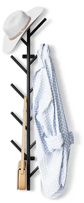 Immagine prodotto di Appendiabiti da parete in metallo, 100 cm - Appendiabiti con ganci da parete - Appendiabiti a muro - Appendiabiti - Ganci per cappotti - Design salvaspazio - Appendiabiti