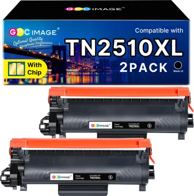 Immagine prodotto di GPC IMAGE TN2510 XL TN-2510XL MFC-L2835DW HL-L2400DW Toner compatibile per Brother TN-2510 XL TN2510XL 2510 per HL-L2400DWE MFC-L2800DW DCP-L2620DW MFC-L2860DWE DCP-L2627DW Con chip (confezione da 2 neri)