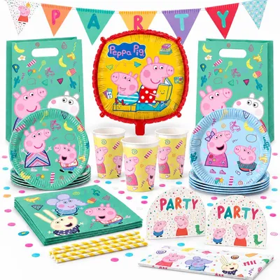 Produktbild von Partyset Peppa Wutz Geburtstag Deko Kindergeburtstag Party Set