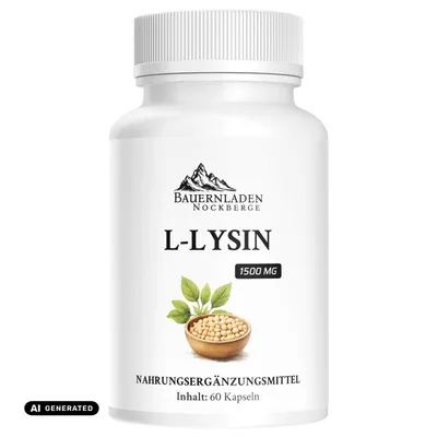 Produktbild von Bauernladen Nockberge | L-Lysin Kapseln | 1.500 mg Tagesdosis, KI-generiertes Bild
