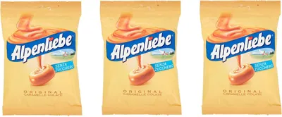 Produktbild von 3x Perfetti Alpenliebe Original Caramelle Colate senza zucchero zuckerfreie Süßigkeiten Bonbon Lollies Toffee-Geschmack 80g Beutel