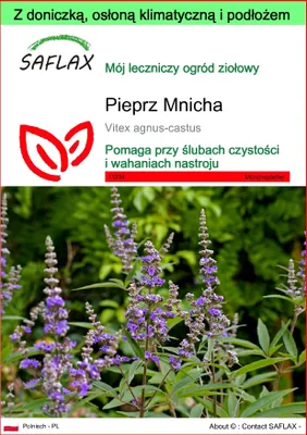 Zdjęcie produktu dla SAFLAX - Garden to go - Pieprz Mnicha - 30 Nasiona - Z doniczką, pokrywą klimatyczną i podłożem do uprawy - Vitex agnus-castus