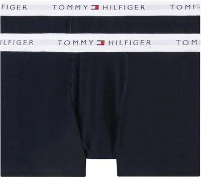 Produktbild von Tommy Hilfiger Jungen 2er Pack Boxershorts Trunks mit Logobund, Blau (Desert Sky