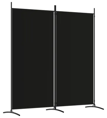 Obrázok produktu pre vidaXL, dvojdielny paravent, čierna farba, 175 x 180 cm, látka