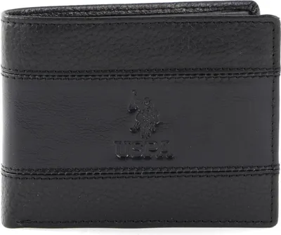 Produktbild von U.S. POLO ASSN. Leder Geldbörse Horizontal Wallet with Coin and Flap Black schwarz