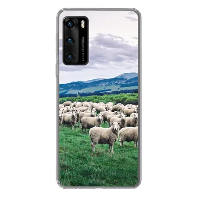 Produktbild von MuchoWow® Handyhülle Schutzhülle Hülle für Huawei P40 Schafe - Natur - Gras Silikon Softcase Handy Hülle - Handytasche