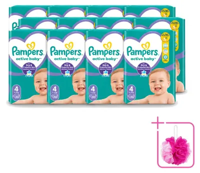 Immagine prodotto di 12 pannolini Pampers Active Baby, taglia 4, da 9 a 14 kg - confezione risparmio - 12 pezzi