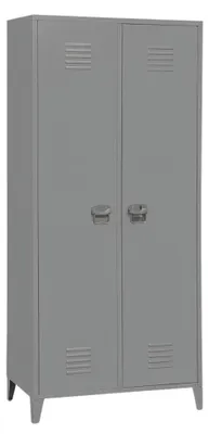 Produktbild von Industrial Metall Kleiderschrank Spind 2 Türen 80 x 45 x 180cm Grau, KI-generiertes Bild