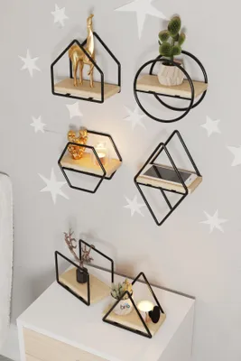 Produktbild von Skye Decor, Aybike- HFT1122, Gold,Schwarz, Wandregale, 100% massives Holz, 15 x 10 x 17 cm