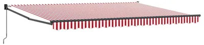 Obrázok produktu pre vidaXL Rozťahovacia markíza, červená a biela, 450 x 300 x 165 cm