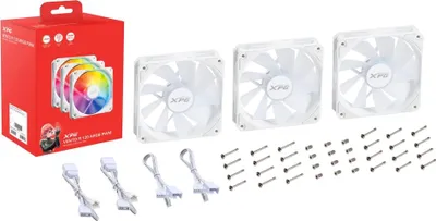 Image de XPG Fan VENTO R 120 1*120mm ARGB Fan 3 pack blanc retail