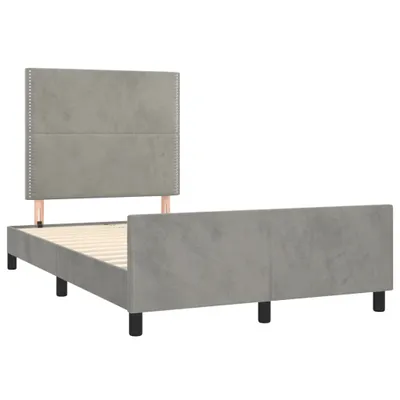 Produktbild von Bettgestell ohne Matratze Hellgrau 120x190 cm Samt