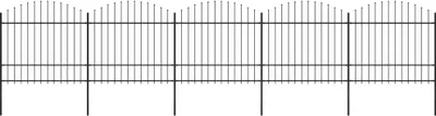 Produktbild von Gartenzaun mit Speerspitze Stahl 892,5 x 175 cm Schwarz