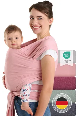 Image de Écharpe de portage pour nouveau-nés jusqu'à 15 kg en coton